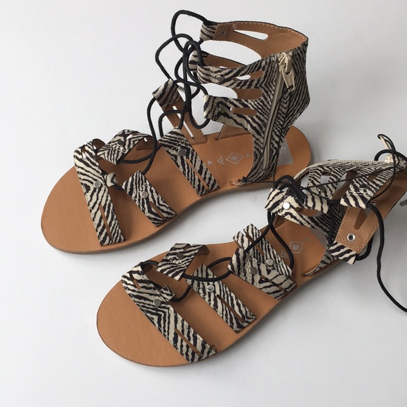 dv Gracelyn Lace Up Gladiator Sandals Zebra New - Picture 4 of 7